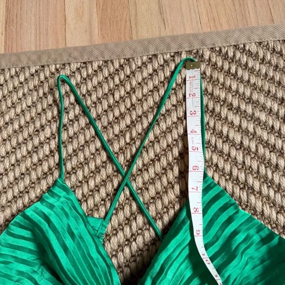 A.L.C. Aries Pleated Maxi Dress Green Elegant Size 6 Formal Wedding Guest Prom - Picture 15 of 16